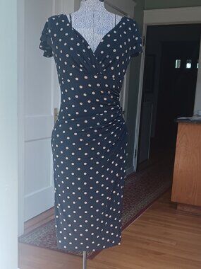Ralph Lauren Polka Dot Jersey Dress